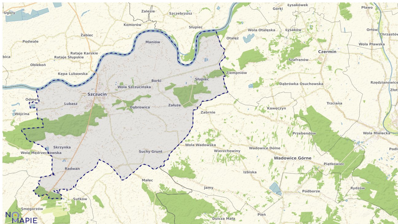 Mapa uzbrojenia terenu Szczucina